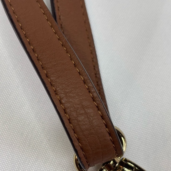Replacement Bag Crossbody Strap Brown Faux Leather Strap with Gold Hardware - Picture 2 of 7